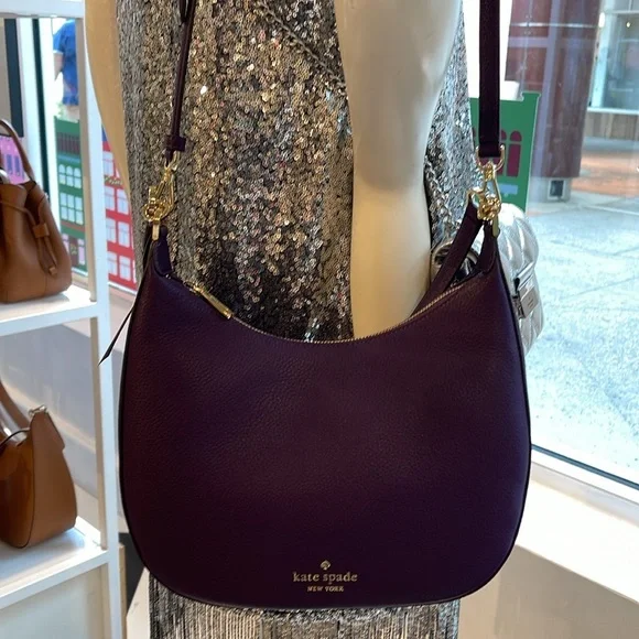 Kate spade Janie Pebbled Leather Shoulder Bag, Ripe Plum NWT